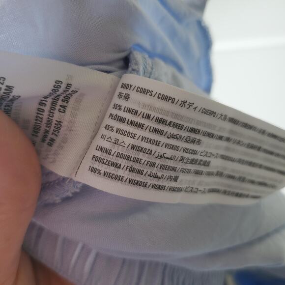 Abercrombie & Fitch Shorts Womens Medium Blue Linen Chino Elastic Waist Lined - Picture 4 of 8